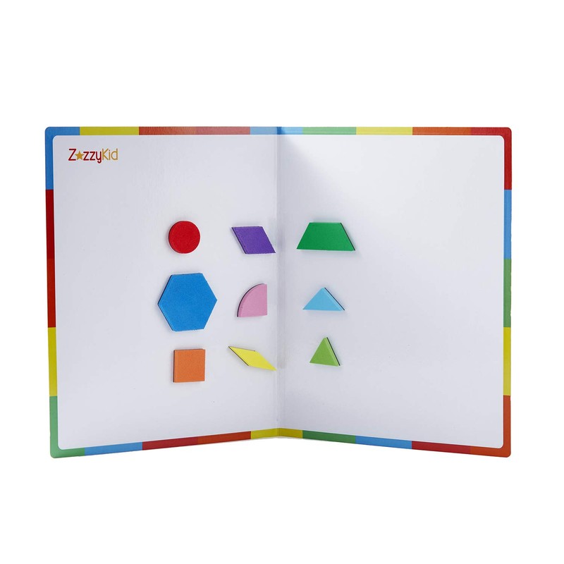 ZazzyKid Kids Magnetic Pattern Blocks Set: 216 PCS Geometric Shape