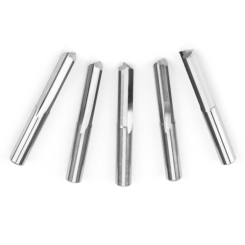 5PCS 6x22mm Router Cutting Bit Double Flute Straight Slot CNC