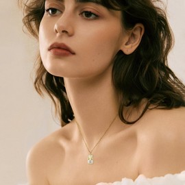 Symretie Gold Zodiac Sign Necklace, Zodiac Sign Pendant Necklace, Stainless Steel Chain with Zodiac Sign, Pendant Necklaces for Women and Girls, Stainless Steel