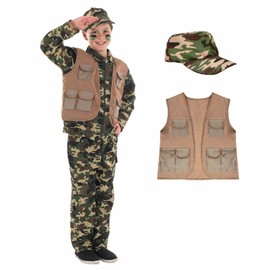 Fun Shack Boys Army Costume, Kids Military Costume, Boys Camo Costume, Soldier Costume for Kids, Boys Army Uniform, Small