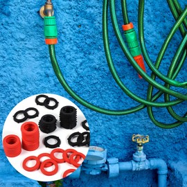 AIEX 50pcs Garden Hose Washer, Rubber Seals Ring Water Hose Gasket for Hose Washers and Water Faucet Fittings (Black, Red)