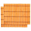 Set of 2 Bamboo Placemats 30 x 40 cm Orange/Beige