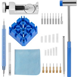 ZenBeya Watch Link Removal Kit, Watch Repair Strap Pin Remover Set for Resizing Adjuster, Spring Bar Tool, Small Hammer, Watch Band Holder, Punch Pins