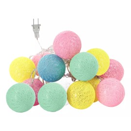 J.H COMPANY Esferas De Algodon Tira Led Colores Decoracion Luz Colores