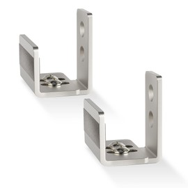 EaseLife Sliding Barn Door Bottom Floor Guide,U Shape,Flexible Adjustable Fit Distance,Flush Flat Bottom Design,Wall Mount System,for Door & Cabinet,Brushed Nickle,2 Pack