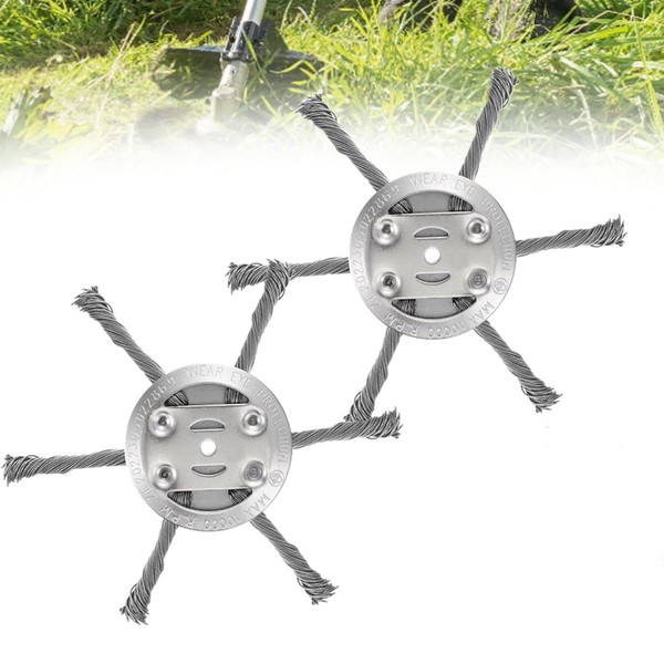 2PC Steel Wire Grass Trimmer Head,6 Inch String Trimmer Replacement