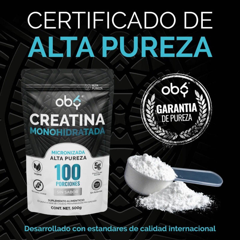 Oby Creatina Monohidratada Micronizada 500g Pura En Polvo Sin Sabor