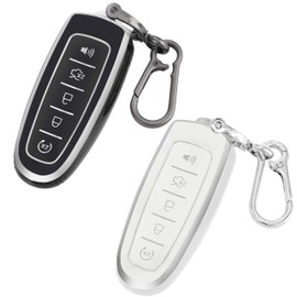 kyhodsgn Key Fob Cover Compatible with Ford Escape Explorer Edge Expedition Focus Flex Taurus C-Max - Soft TPU Key Protection Case Fit for Lincoln MKS MKT MKX Navigator 2011-2018 Remote