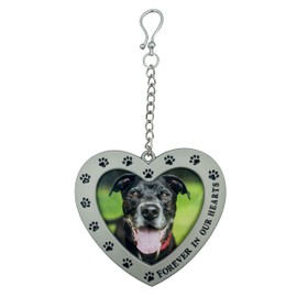 Pet Memorial Picture Frame Ornament Forever in Our Hearts Heart Shaped Photo Pet Sympathy Gift Memory Keepsake for The Loss of a Pet