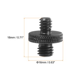 PATIKIL Microphone Stand Adapter, M8 Male to 1/4 Male Thread Tripod Screw Adapter Double Sided Camera Screw for Microphone Tripod Stand, Black, 2 Pcs
