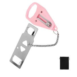 Portable Door Lock,Travel Lockdown Locks, Hotel Safety,Home Security Gate Locker,Gate Locks for Traveling Hotel Home Apartment College (Pink)