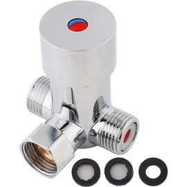 Ouitble Hot Cold Water Valve 0-85℃ Thermostatic Mixing Valve Shower Mixer Valve Brass 70×55×50mm for Automatic Faucet Water Temperature Control