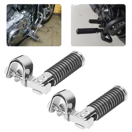 1 Pair Motorcycle Footrests, Motorcycle Pedals, Motorcycle Footrest, 90 Degree Foldable Motorcycle Pedal, for Motorcycle with 25 mm/1 Inch Motorway, Crash Bar Guards (Stainless Steel Colour)