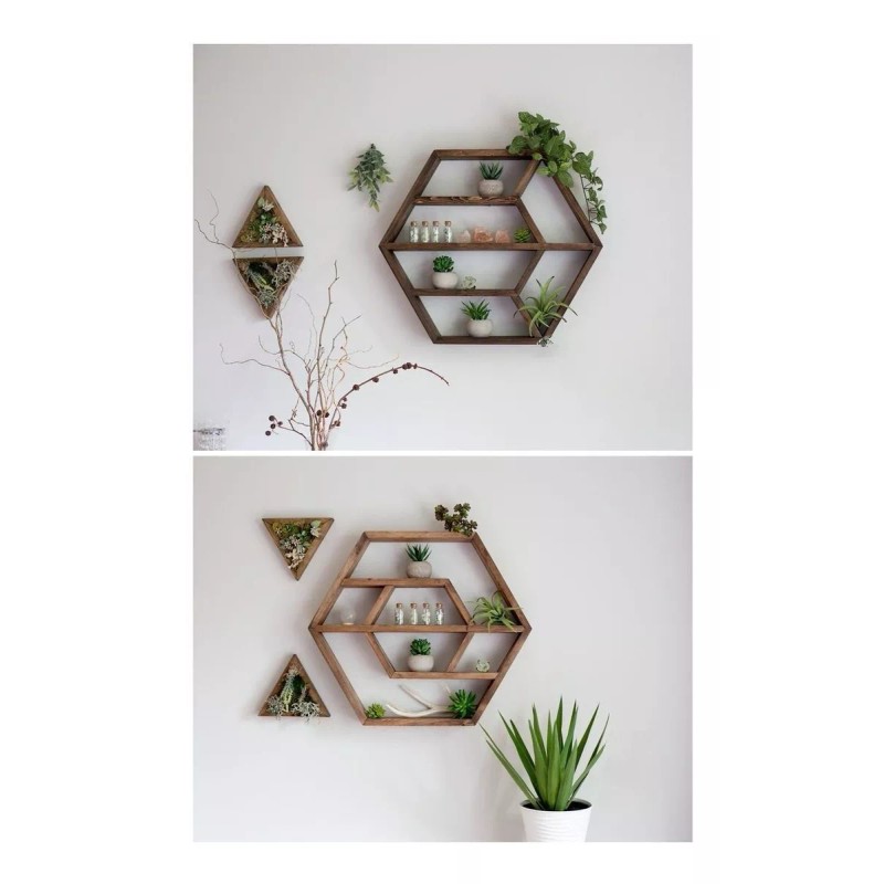 Simplemente Diseño Repisa Masetero Esmaltero/aceites Y Más Hexagonal Decoración