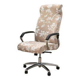 Stretch Office Chair Cover with Zipper Printed Computer Chair Cover for Armrest Chair Universal Removable Spandex Rotating Boss Chair Slipcovers Soft Desk Chair Seat Protector for Dogs, Cats (L, 11)