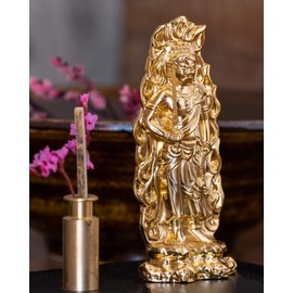 Buddha 不動明王 [Small 7.5 cm (Gold Plated) 仏師: Takeshi Watanabe (Matter of Perspective Autumn Original _( Rooster Year Born) Zodiac 守ri本尊 Buddha World 高岡 銅器 isumu nagae (/How myou, Small)