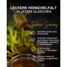 Nordbienchen® Special Mix Set of 5 Honey 30 g – Natural Honey without Additives – Various Honey Types – Elegant Honey Gift Set from Germany – Honey Sweet Spread Tasting Set