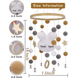 Lovely Wooden Bead Bed Felt Baby Ceiling Mobiles White Rabbit…