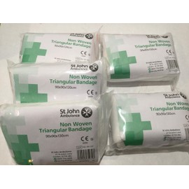 5 x St John Ambulance 90 x 90 x 130cm Triangular Bandages