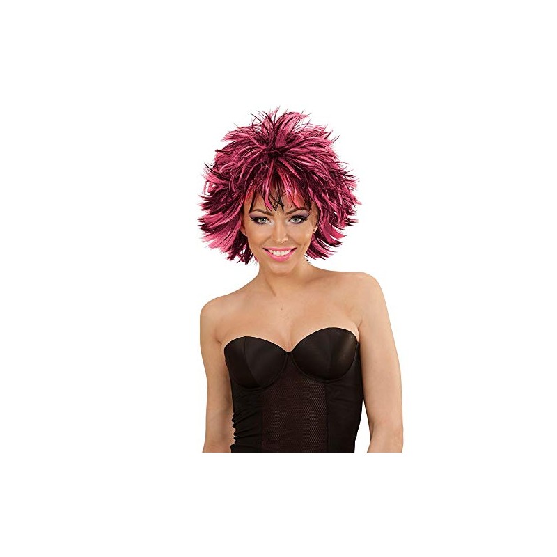 Women's Steamy Short Hair Wig Black with Coloured Strands Punk
