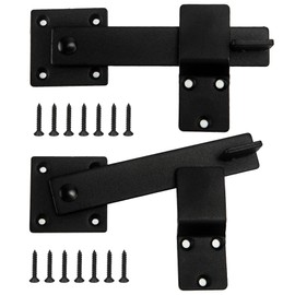 2 Pack Flip Gate Latch Lock 6'' Adjustable Barn Door Lock Hardware Safety Rustic Gate Lock for Ourdoor Wooden Fence, Cabinet, Shed, Sliding Doors
