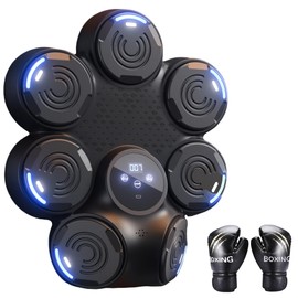 Jab and Hook Punch Music Boxing Machine with Boxing Gloves Work Out Equipment for Home Gym Wall-Mounted Punching Pad for Fitness