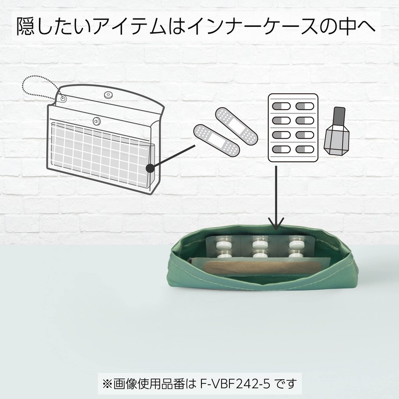 Kokuyo Piiip F-VBF242-1 Pouch, Mini Pouch, Small, Transparent, with Inner