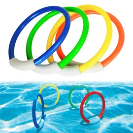 Dive Rings Pool Toys,Underwater Training Pool Diving Rings,Swimming Pool Dive Ring Toy,Dive Sticks Pool Toys, Ring Diving Toys for Swimming Pool,For Swimming,Diving Game Training,15cm,4 Pieces