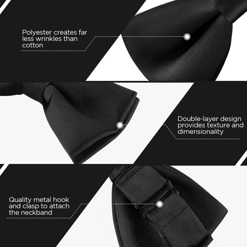 YASUOA Kids Bow Tie, Boy's Pre-tied Bow Tie Adjustable Neck