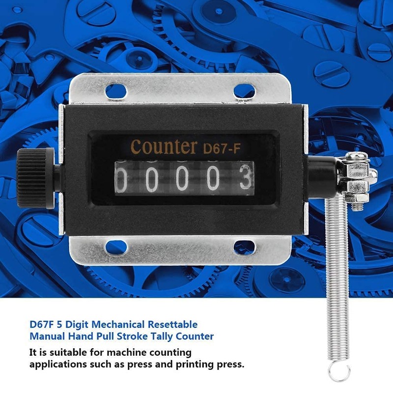 D67F 5 Digit Mechanical Counter Clicker Manual Mechanical Counter Resettable