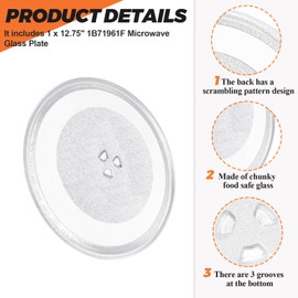 12.75" Microwave Glass Turntable Fit for GE, LG, Kenmore, Sears Microwave Glass Tray, 12 3/4 inch Microwave Glass Plate Replace WB49X10129 1B71961F 1B71961H 507049 WB49X10074 3390W1A027A by Beaquicy