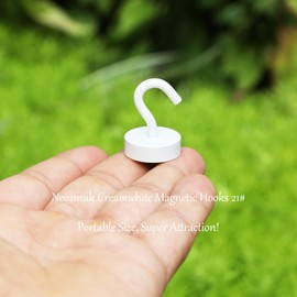 Neosmuk Magnetic Hooks, Cruise Ship Essentials, 40lb+ Heavy Duty Magnetic Hooks for Cruise Cabins, Refrigerator, Grill, Hanging, and Travel | Extra Strong Must-Haves Magnet Hook,White