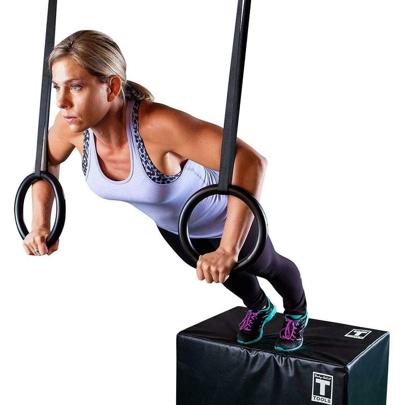 Body-Solid Tools BSTRINGS Exercise Rings with Adjustable Nylon Straps for