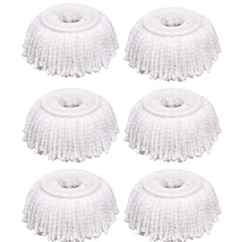 Spin Mop Head Refill, Universal 360° Replacement Mop Heads, 6 Pack Microfiber Mop Head for Mop, Easy Cleaning Machine Washable (Round) (6.3inch)