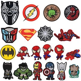 PEIONO 20 piezas Parches para Planchar Varios Modelos, Estilos Surtidos Bordados Elegante, Hecho a Mano, Colores Vivos Adapta A Todos Los estilos, Tendencias Vintage, Diseñado para Ropa, Chaquetas, Mochilas(Estilo C)