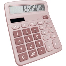 Newaner Calculator, Desktop Calculator with 12-Digit Large LCD Display, Mini Calculator Standard Function for Office, Home and School, Table Calculator with Large Buttons, Pink