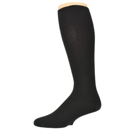 Sierra Socks Men's 3 Pair Pack Classic Dress Over the Calf Cotton Socks M3300 (Sock Size 10-13, Shoe Size 10-13, Assorted (Navy/Black/Brown))