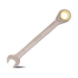 Meccion Fixed Head Ratchet Spanner 27mm Professional Chrome Vanadium Steel Forged Combination Wrench - Black Nickle Plated