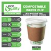 12 oz Compostable Paper Cups with White Flat Lids, Sleeves