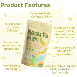 Dear Face Beauty Milk Premium Japanese Melon Collagen Drink 10sachets