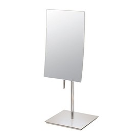 Mirror Image 82283 Minimalist Rectangular Vanity Mirror, 3X Magnification, Polished Nickel