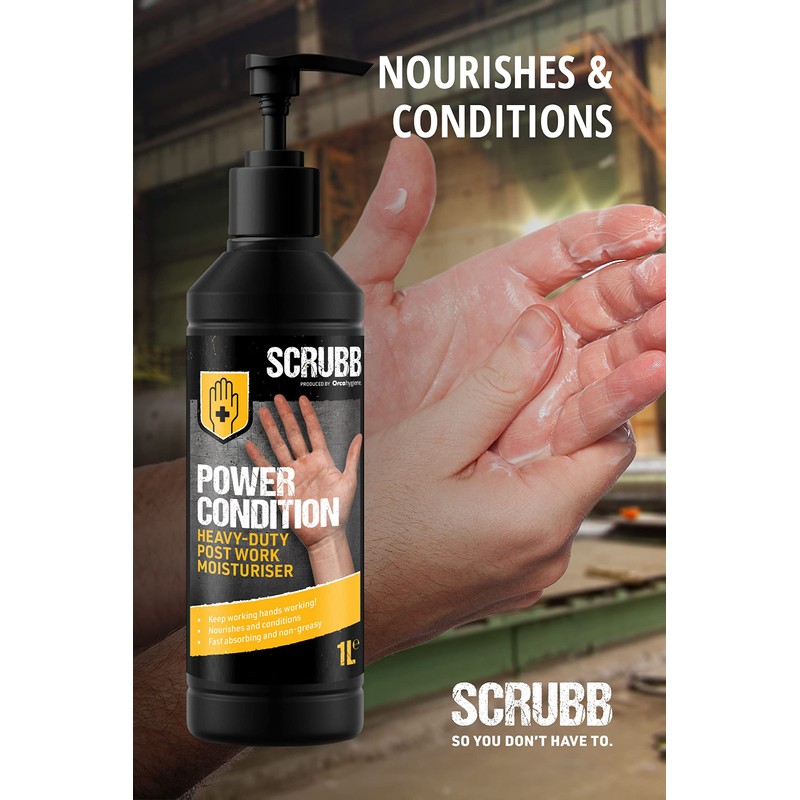 SCRUBB Power Condition Heavy Duty Post Work Moisturiser, Fast Absorbing,