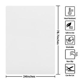 Silicone Mats for Kitchen Counter, Nonslip Silicone Mats for Crafts Countertop Protector Heat Resistant Mat (78.7” x 24” x 0.08”, Translucent)