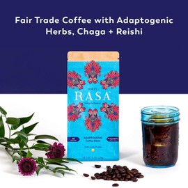 Dirty Rasa Coffee with Adaptogens 8 Ounce - Low Caffeine Coffee Substitute - Chaga & Reishi Mushroom - Concentration & Energy - Organic, Fair Trade, Vegan, Gluten Free
