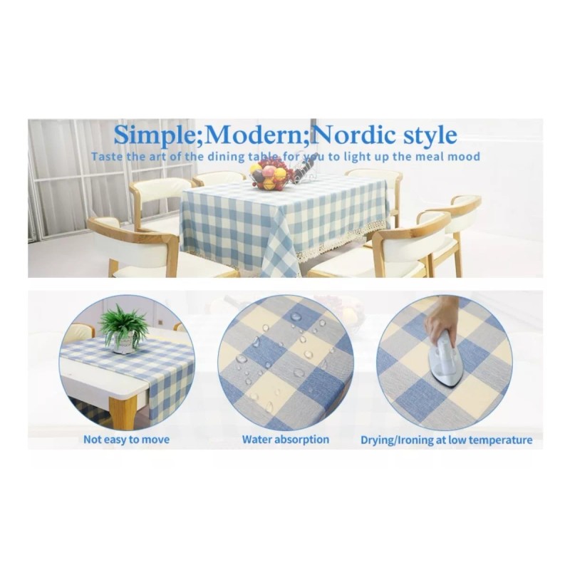 Mantel Rectangular Elegante Antiarrugas Comedor Boda Fiestas