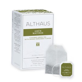 Althaus Deli Pack Green Matinee 20 x 1.75g ⋅ Green Tea in Classic Tea Infusion Bag, Green