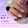 24 Pcs Purple Ripple Press-On Nails – Short Almond French-Tip
