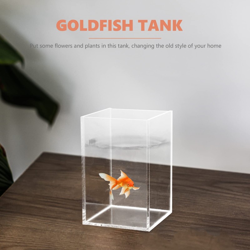 Ipetboom Clear Multi-Function Fish Tank Transparent Betta Aquarium for Office