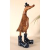 Decorative Wooden Duck 25 cm with Boots and Hat in