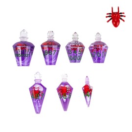 CRITALLIC 7PCS Potion DND Dice Set,Transparent Sharp Edge Die Set D&D RPG Polyhedral Dice,for Dungeons and Dragons TTRPG Games Roleplaying Games.(Purple with Spider)